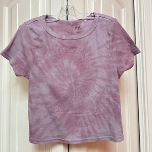 PacSun - Tie Dye Purple Ribbed Crop Top